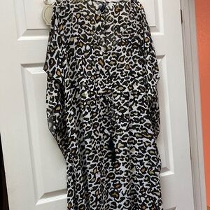 Leopard Print Swim Cover-Up
